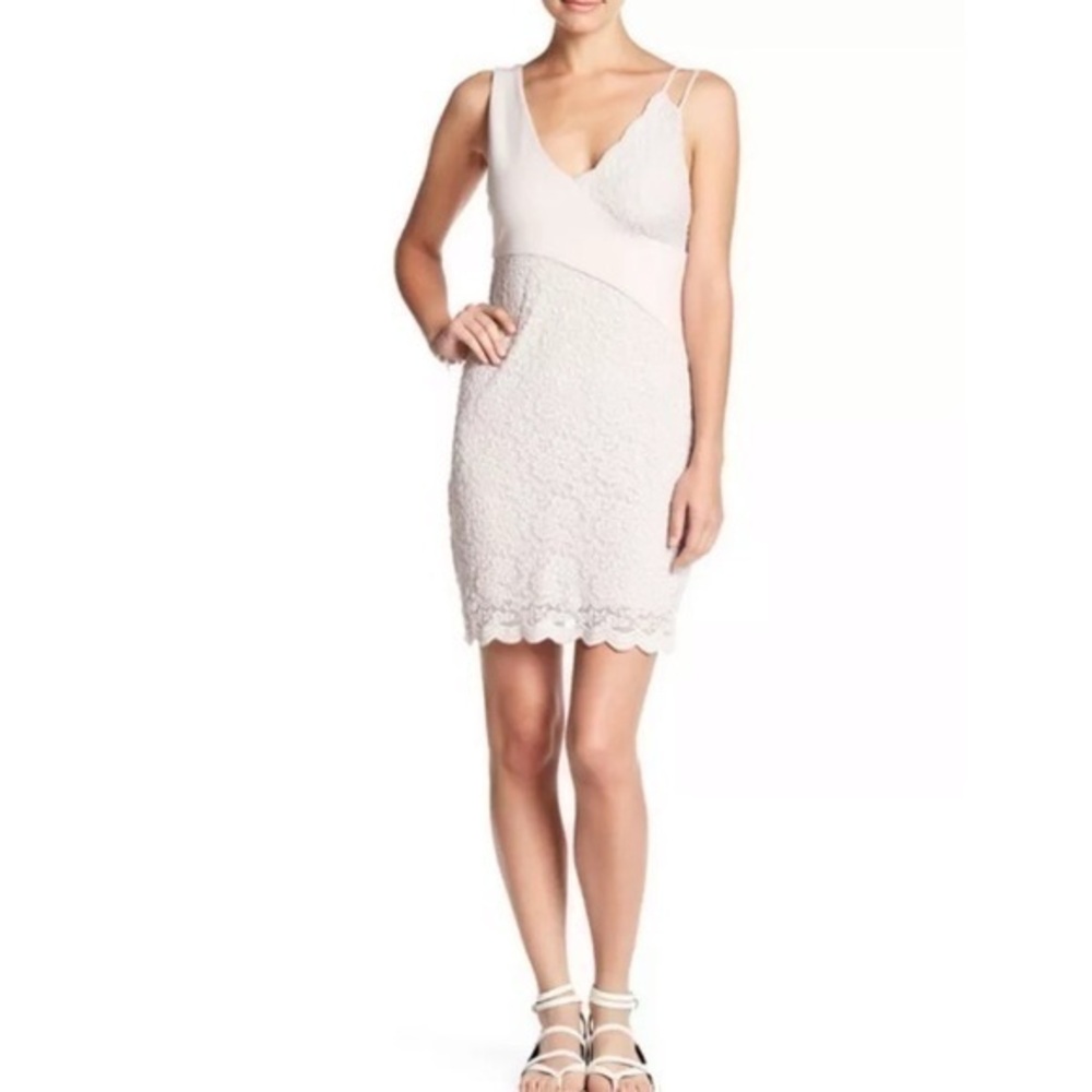 Free People Lace-Contrast Mini Dress